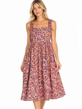Mirth Cotton Sleeveless Abstract Print Midi Dress Size XS